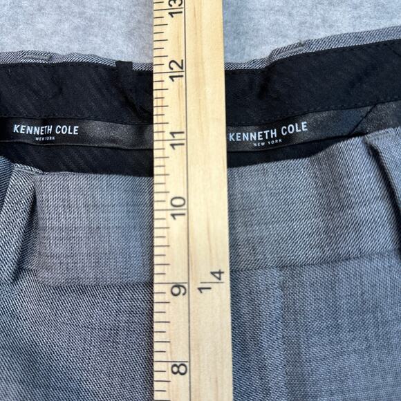 Kenneth Cole Wool Blend Suit Dress Pants Mens 34x30 Gray Flat Front Straight Leg - Picture 7 of 10